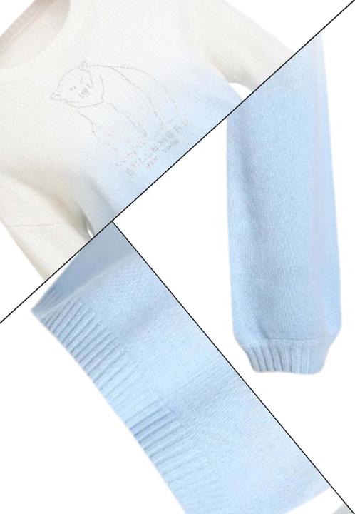 Produktbild Bellemere Sweater Polar Bear Cropped Cashmere Sweater (With Crystal Touch) (M)