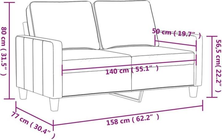 Produktbild vidaXL 2-Sitzer-Sofa (2-Sitzer)