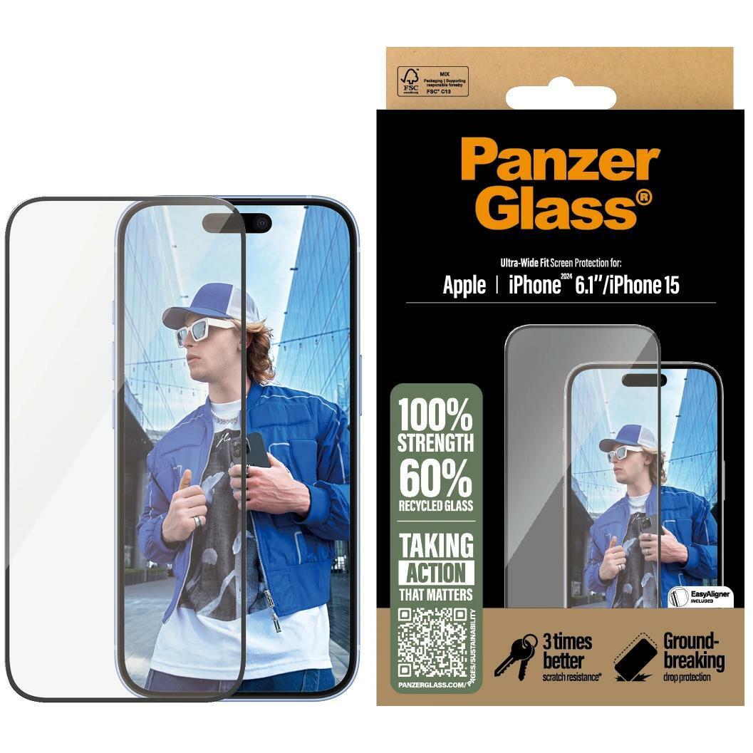 Thumbnail - PanzerGlass Ultra-Wide Fit (1 Stück, Apple iPhone 15, Apple iPhone 16), Smartphone Schutzfolie, Transparent