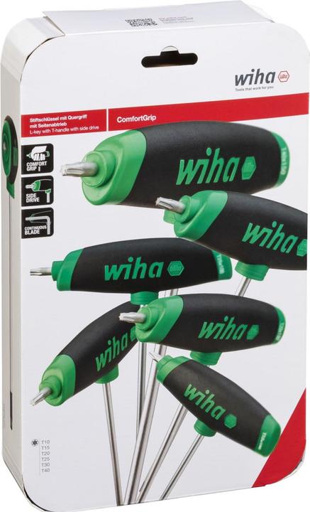 Productafbeelding Wiha L-sleutel met kruisgreepset ComfortGrip TORX®6 stuks met zijaandrijving
