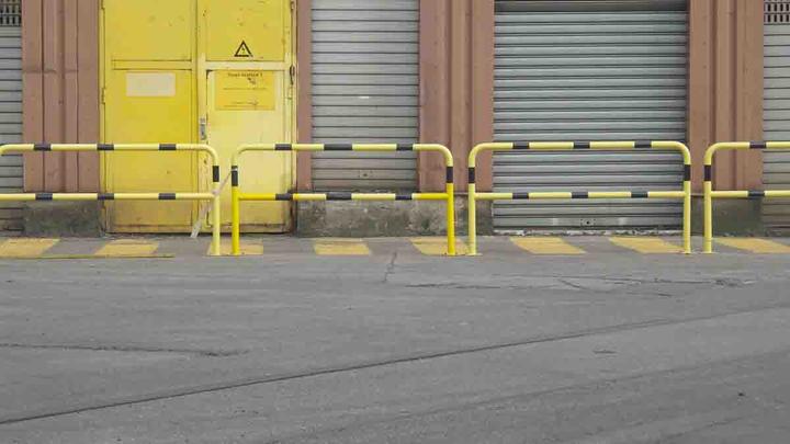 Image du produit RS PRO Barrière de sécurité en acier jaune/noir Barrière de sécurité