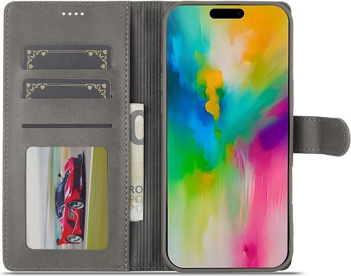 Actual product image LC.Imeeke iPhone 16 Pro - leather case cover (Apple iPhone 16 Pro)