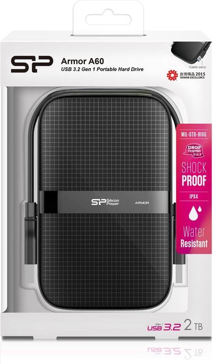 Productafbeelding Silicon Power Armor A60 All blk 2TB USB 3.0 2.5 (2 TB)