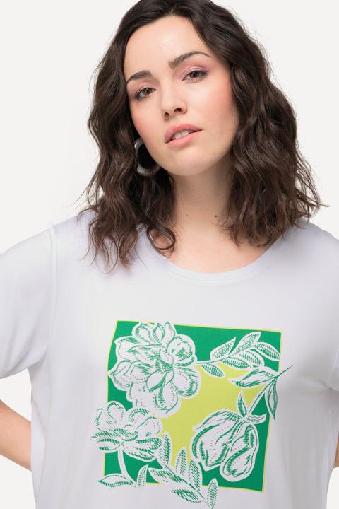 Produktbild Ulla Popken T-Shirt, Blume, Ziersteine, Rundhals, Halbarm (42, 44)