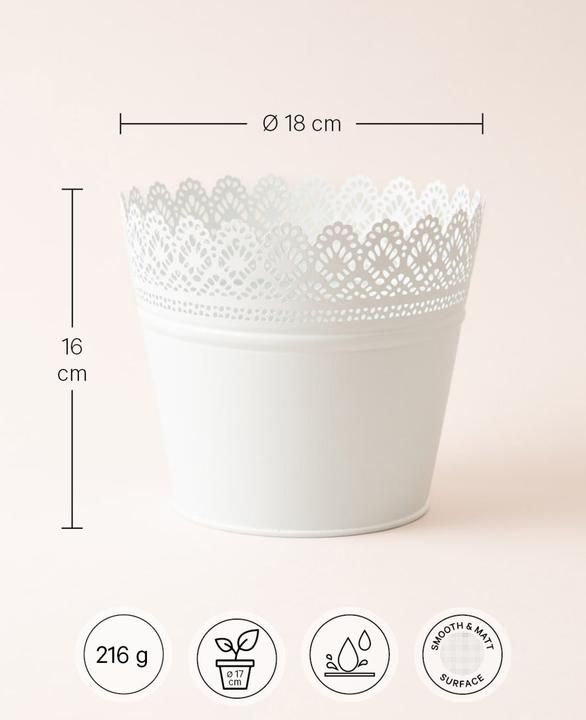 Produktbild Esmée Blumentopf, Übertopf mit Spitzen, Blech (18 cm)