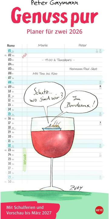 Produktbild Peter Gaymann: Genuss pur Planer für zwei 2026 (21 x 45 cm)