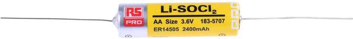 RS PRO AA battery, lithium thionyl chloride, 3.6V / 2.4Ah, with solder tag (1 pcs., AA, 2400 mAh)