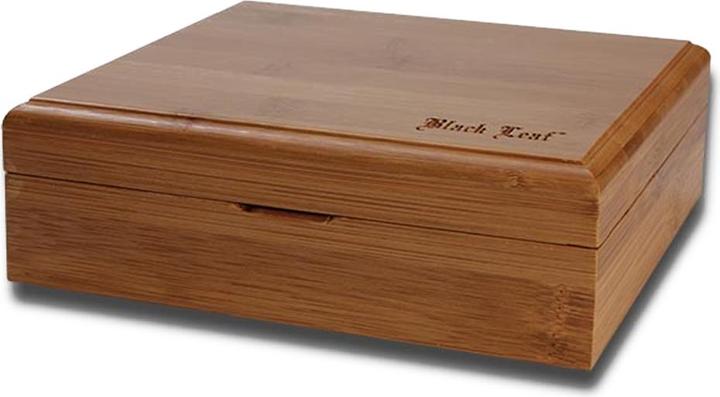 Actual product image Black Leaf Stoner Box Bamboo 180x165x58mm