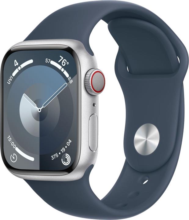Actual product image Janado Watch 9 LTE Silver Aluminium 45mm Sports Strap Blue M/L MRMH3 (45 mm, Aluminium, C / Good)