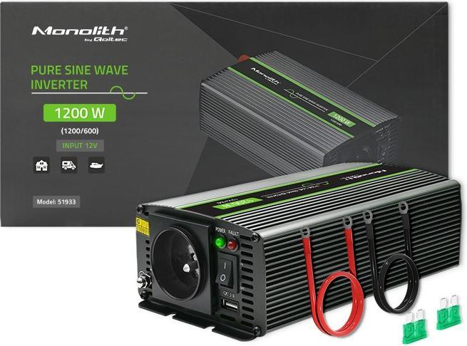 Actual product image Qoltec 51933 Pure Sine Wave Inverter
