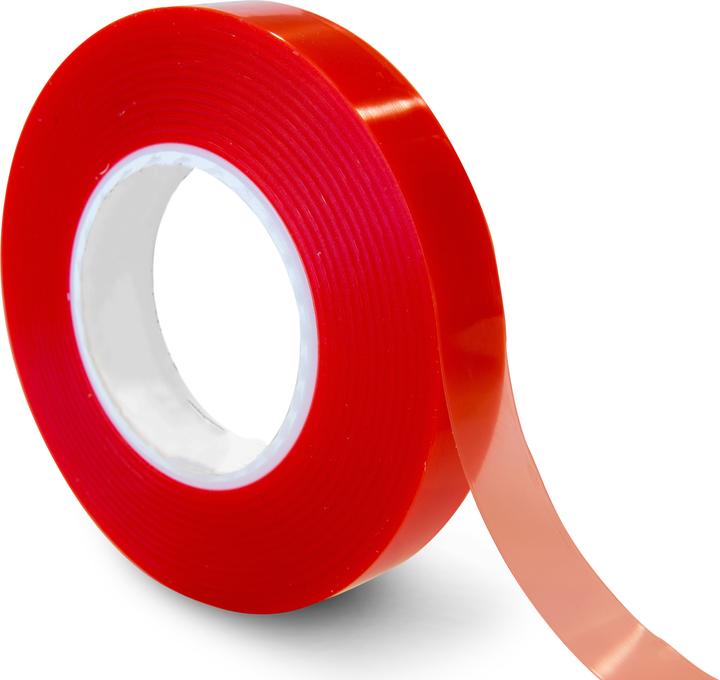 RS PRO F40 Plastic double-sided tape, Red, Thickness 0.2mm, 20mm x 50m