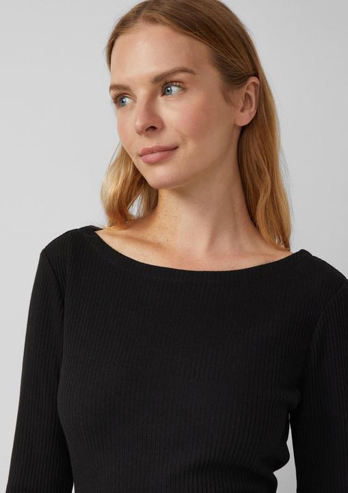Produktbild s.Oliver T-Shirt Elastisches Langarm-Shirt mit U-Bootausschnitt (38)
