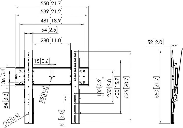 Produktbild Vogels PFW 6410 WALLMOUNT TILT 15 (Wand, 65", 75 kg)