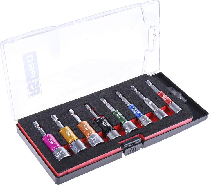 Productafbeelding Rs Pro Dopsleutelset, 8 stuks, 1/4 inch, zeskant, geanodiseerde afwerking (6 mm, 7 mm, 8 mm, 9 mm, 10 mm, 11 mm, 12 mm, 13 mm)