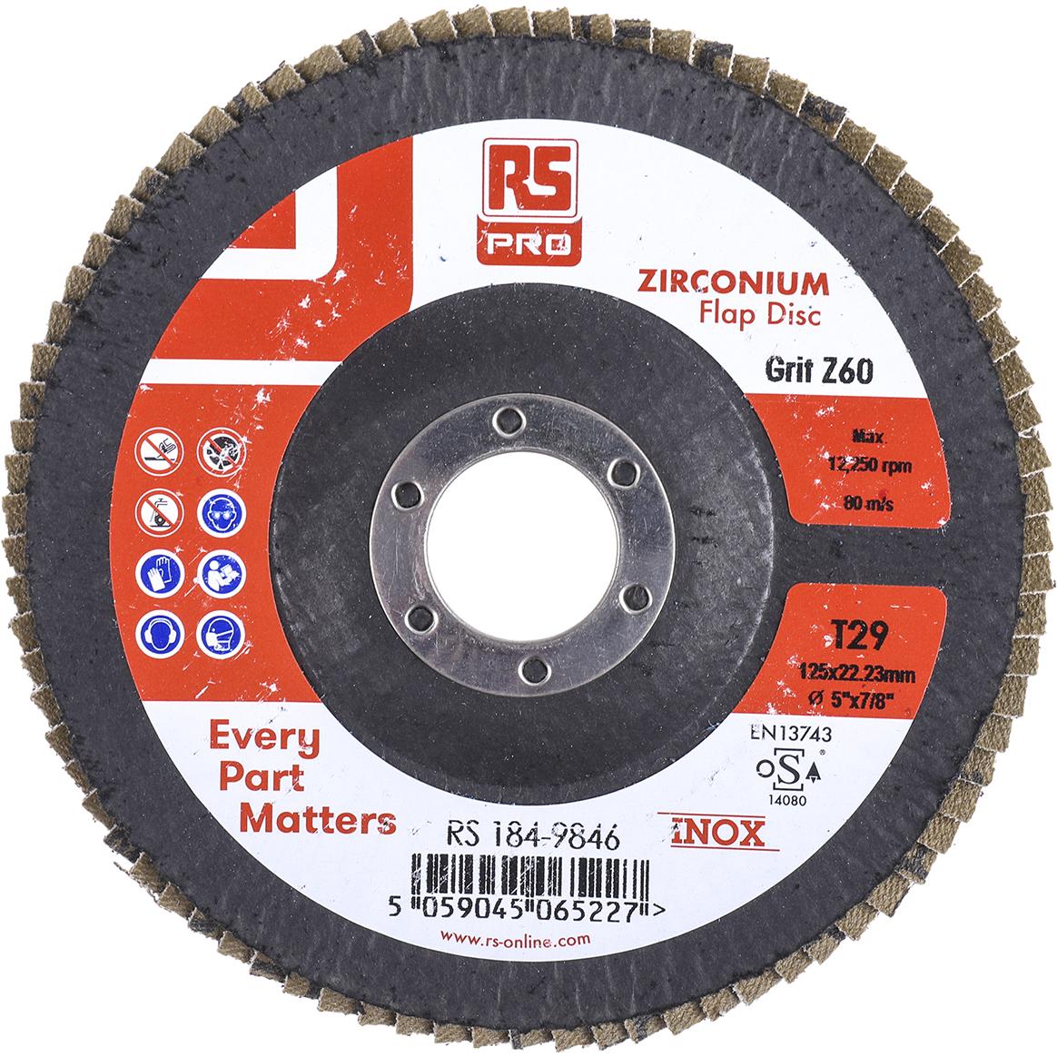 Rs Pro, Schleifmittel, Zirkoniumdioxid Lamellenscheibe Ø 125mm, Korngrösse P60 (P60)