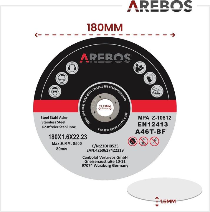 Immagine prodotto Arebos Disco da taglio