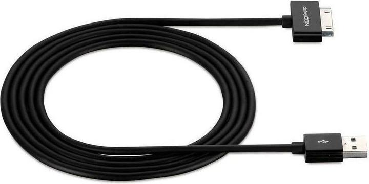 Actual product image deleyCON 30Pin Dock-USB cable 1m, black (1 m, USB 2.0)