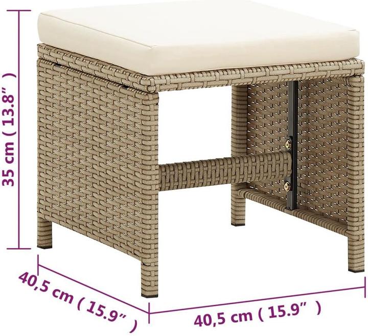 Produktbild vidaXL Gartenstuhl und Hocker