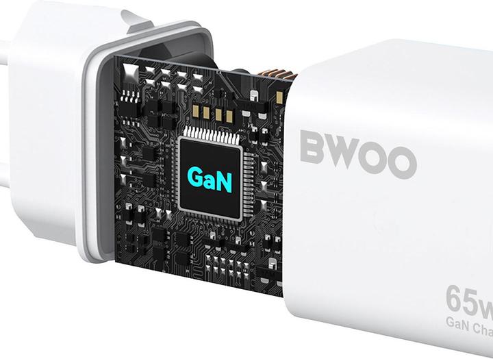 Produktbild Bwoo Schneller 65W GaN TRAVEL CHARGER CDA147 2 xUSB-C, 1 x USB-A (65 W, 3 Ports)