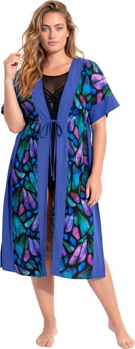 Produktbild Ulla Popken Midikleid, Schmetterlinge, V-Ausschnitt, Halbarm (42, 48)