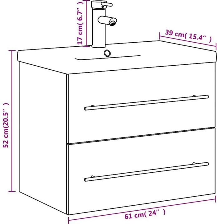 Actual product image vidaXL Vanity unit with built-in basin