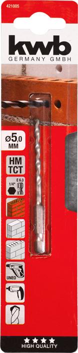 Actual product image kwb Masonry drill bit with hexagonal socket 1/4", Ø 5 mm (5 mm)