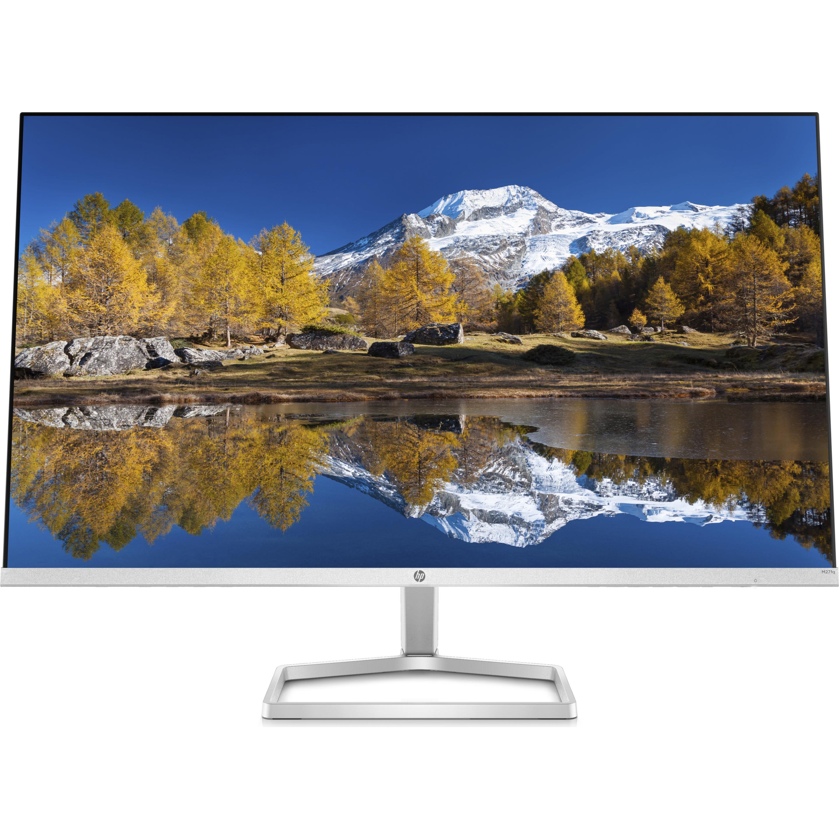 HP M27fq (2560 x 1440 Pixel, 27"), Monitor, Schwarz, Silber