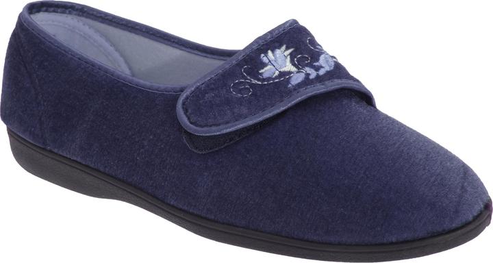 Actual product image Universal Textiles Jolene Slippers With Velcro Flower Motif (40)
