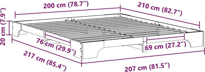 Image du produit vidaXL Bettrahmen (210 x 200 cm)