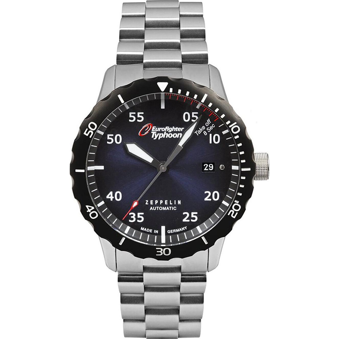 Thumbnail - Zeppelin, Armbanduhr, Uhr Eurofighter 7268M-3 SET, Automatik, Silber, (Analoguhr, 43 mm)