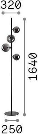 Immagine prodotto Ideal lux PERLAGE G9 lampada da terra 4x Ambra bianco caldo 317816 (370 lm, G9)