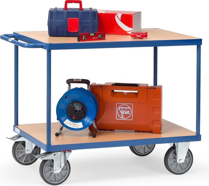 Actual product image Fetra Heavy table trolley 2401, 2 shelves, 600 kg, horizontal handle (600 kg)