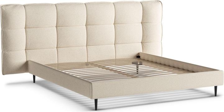 Actual product image Micadoni Storage Bed With Headboard, "Eric", Light Beige Melange, 220x270x114 Made in Europe (180 x 200 cm)
