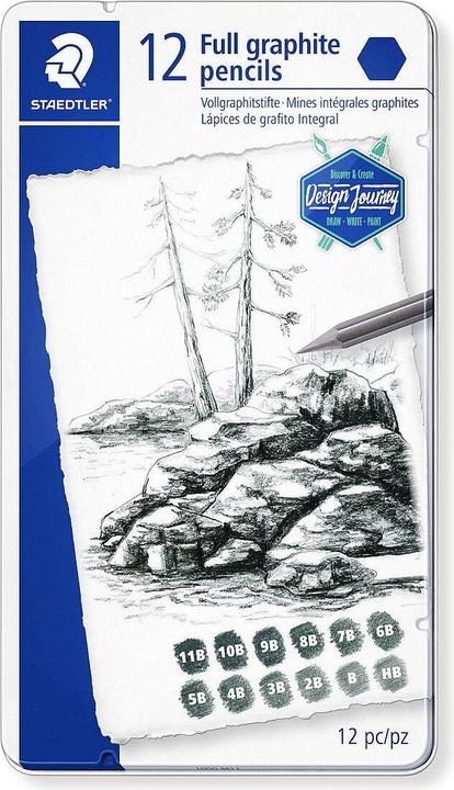 Produktbild Staedtler Mars Lumograph pure graphite 100G Vollgraphitstifte (2 mm, 5B, 6B, 2B, 7B, 4B, 3B, 8B, 12 x)