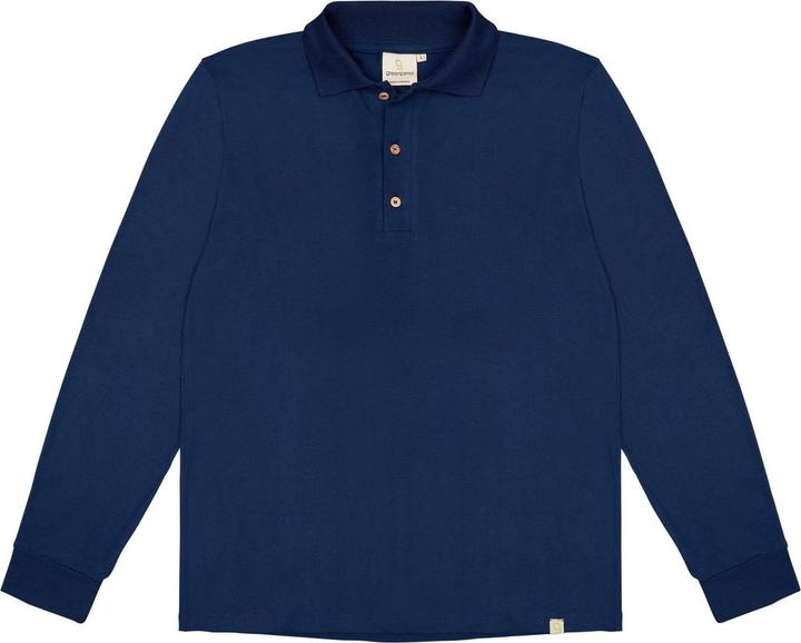 greenjama Herren Langarm-Shirt mit Polo-Kragen