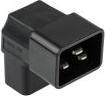 Actual product image Kabelmeister Power adapter IEC plug C20 to IEC socket C19, angled top/bottom