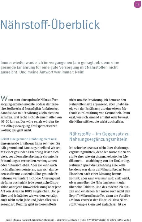 Immagine prodotto Nährstoff-Therapie - der Praxisleitfaden (Tedesco, Helena Orfanos-Boeckel, 2023)