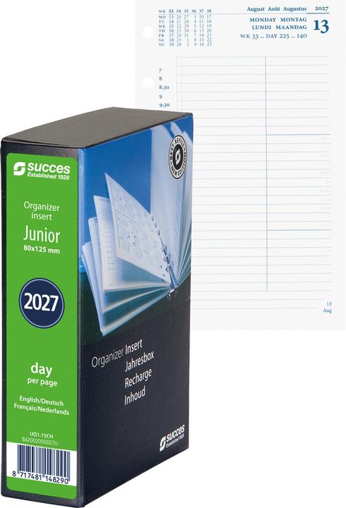 Immagine prodotto Succes Ricambi agenda annuale completi Junior gennaio - dicembre (8 x 12,5 cm, 1 giorno / 1 pagina)