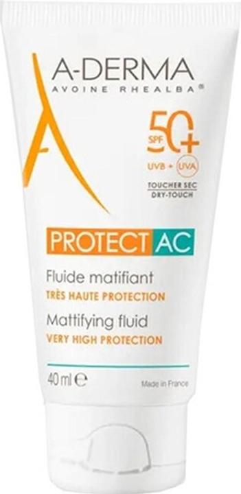 Actual product image A-Derma PROTECT-AC mattifying fluid SPF50+ (Sun cream face, SPF 50+, 40 ml, 67 g)