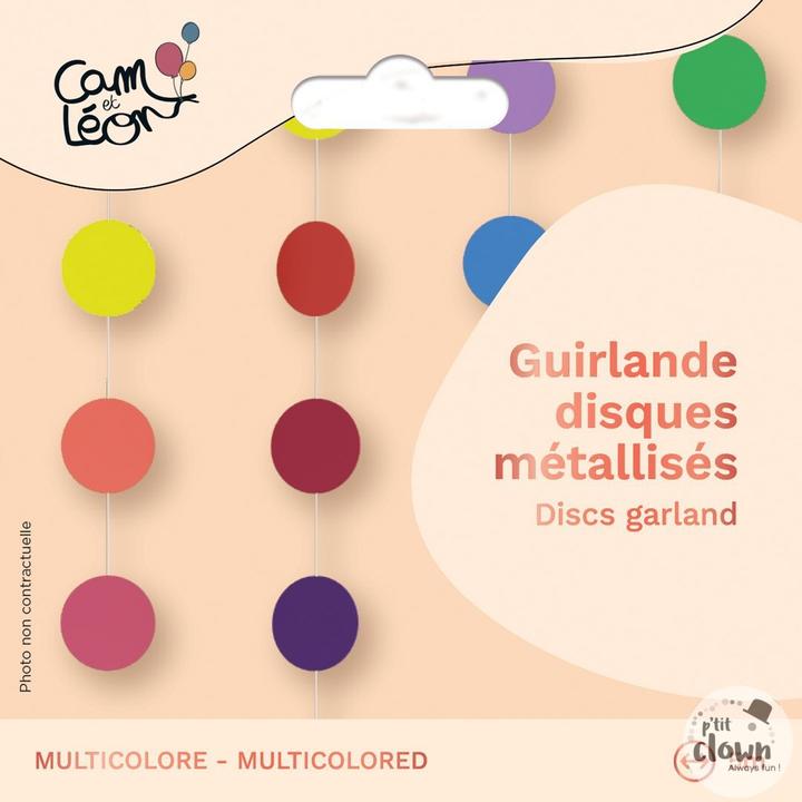 Actual product image P'tit Clown Holographic Happy Birthday Letters Garland silver, DIY (1 pcs.)