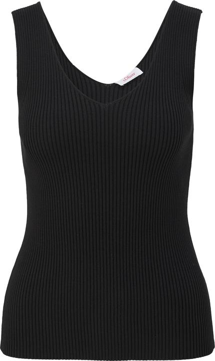 Produktbild s.Oliver Strickpullunder Geripptes Stricktop aus Viskosemix im Slim Fit (46)