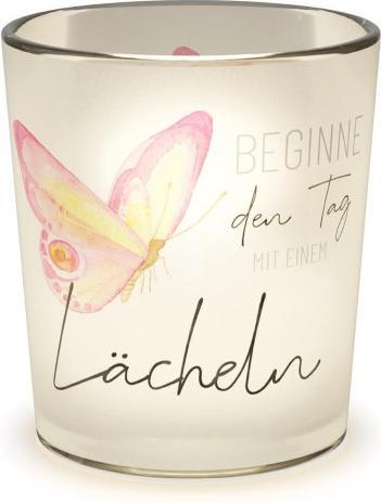 Produktbild La Vida Windlicht mit Teelicht 6x6cm Beginne den Tag…