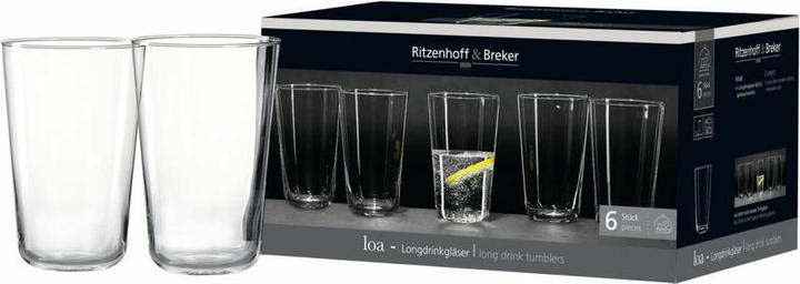 Actual product image Ritzenhoff & Breker Longdrink glass LOA, 400 ml made of soda lime, dishwasher-safe, height: 130 mm (0.40 l, 6 x)