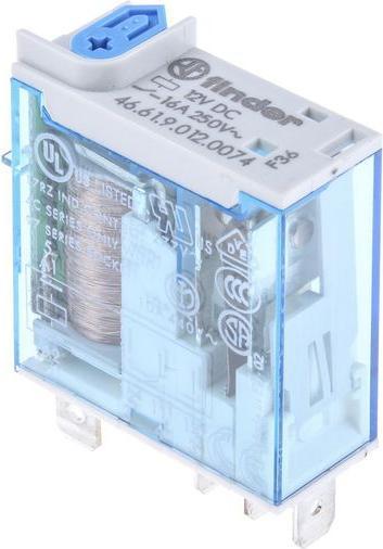 Actual product image Finder Plug in relay w/ LED, 16A, 12Vdc, SPDT