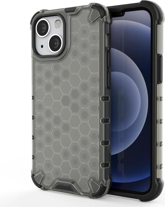 Actual product image Hurtel Honeycomb Case armor cover with TPU Bumper for iPhone 13 mini black (Apple iPhone 13 mini)