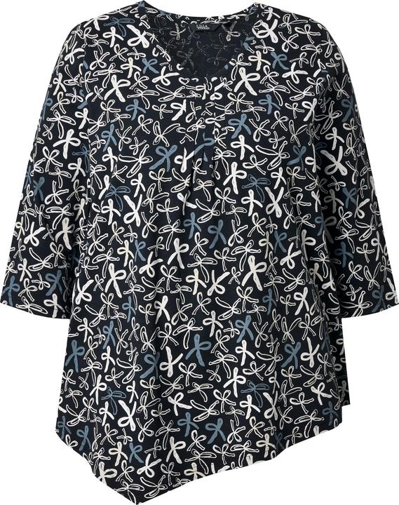 Image du produit Ulla Popken T-shirt, plis fantaisie, ligne en A, col en V, manches 3/4 (42, 44)