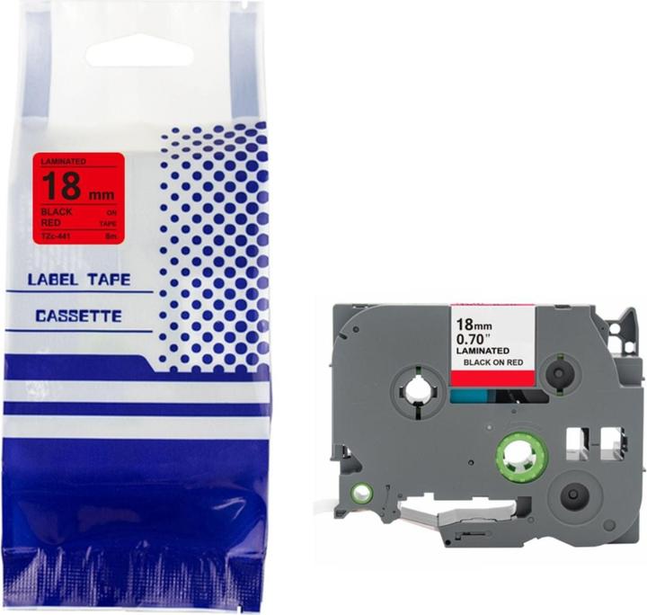 Hermex Alternatives Etikettenband zu Brother TZe-441 Beschriftungsband (1.80 cm, Rot)