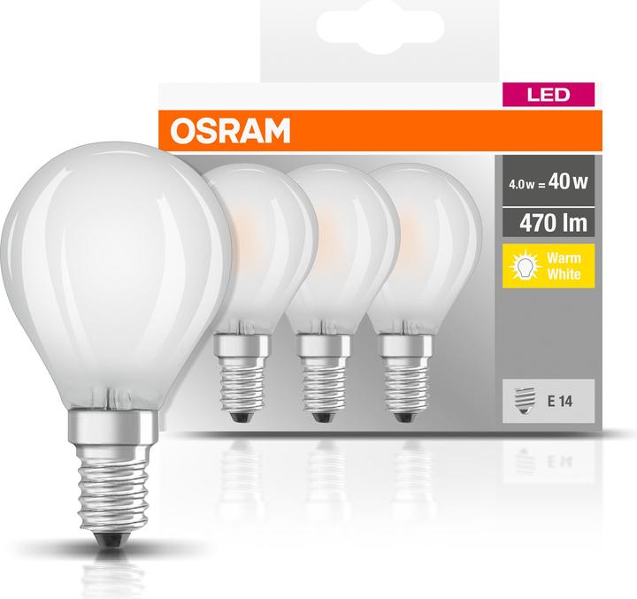 Actual product image Osram LED Base Classic P (E14, 4 W, 470 lm, 3 x, E)