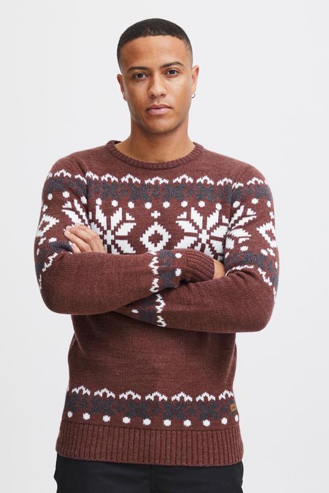 Image du produit Solid Norwig Pull En Grosse Maille Pull-Over Tricot Pour Homme Avec Encolure Rond (M)
