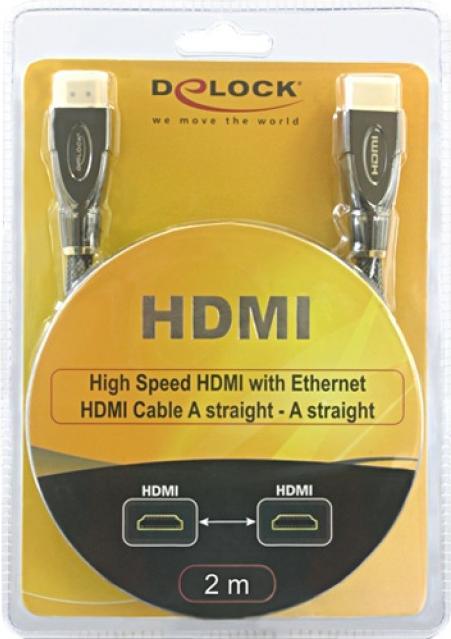Produktbild Delock HDMI (Typ A) — HDMI (Typ A) (2 m, HDMI, 1.4)